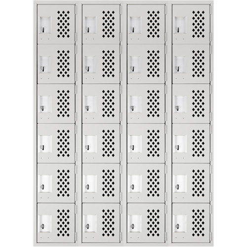 Clean Line Lockerettes, 6 -tier, Bank of 4, 18" x 72" x 12", Steel Les Distributions ICE