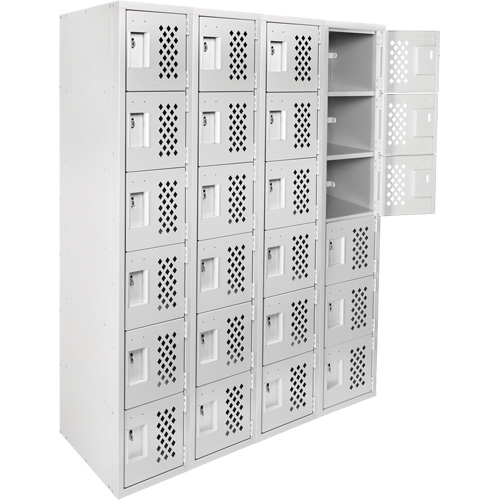 Clean Line Lockerettes, 6 -tier, Bank of 4, 18" x 72" x 12", Steel Les Distributions ICE