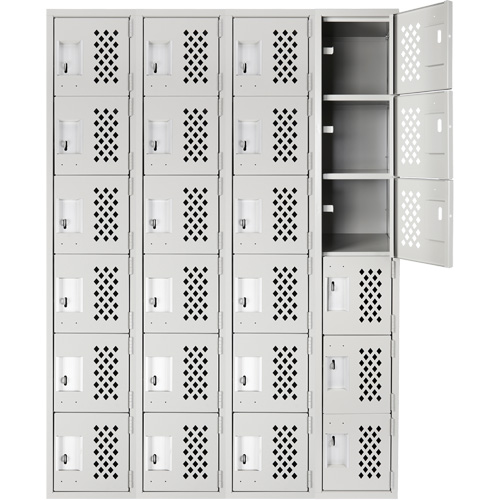 Clean Line Lockerettes, 6 -tier, Bank of 4, 18" x 72" x 12", Steel Les Distributions ICE
