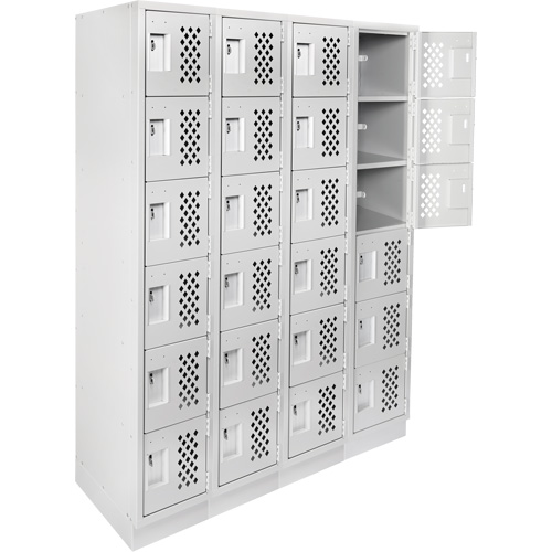 Casiers &eacute;conomiques perfor&eacute;s et assembl&eacute;s Clean Line, 6 niveaux, Bloc de 4, 18" x 72" x 12", Acier Les Distributions ICE
