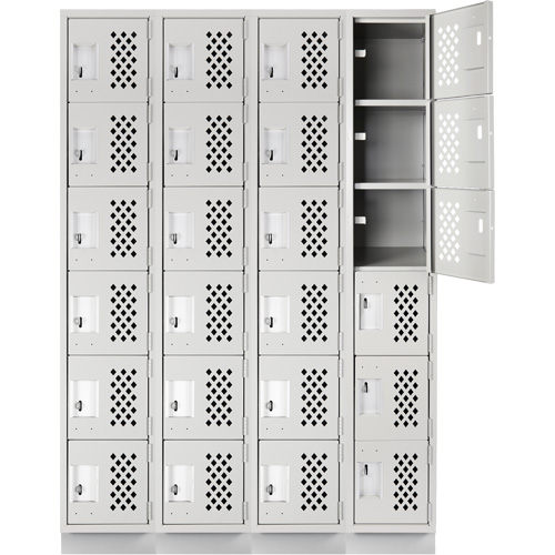 Casiers &eacute;conomiques perfor&eacute;s et assembl&eacute;s Clean Line, 6 niveaux, Bloc de 4, 18" x 72" x 12", Acier Les Distributions ICE