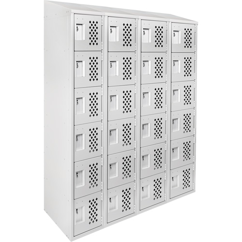 Casiers &eacute;conomiques perfor&eacute;s et assembl&eacute;s Clean Line, 6 niveaux, Bloc de 4, 18" x 72" x 12", Acier Les Distributions ICE