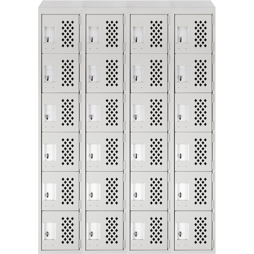 Casiers &eacute;conomiques perfor&eacute;s et assembl&eacute;s Clean Line, 6 niveaux, Bloc de 4, 18" x 72" x 12", Acier Les Distributions ICE