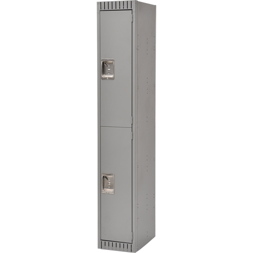 Lockers, 2 -tier, 12" x 18" x 72", Steel, Grey, Knocked Down Les Distributions ICE