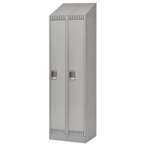 Lockers, Bank of 2, 24" x 18" x 86", Steel, Grey, Knocked Down Les Distributions ICE