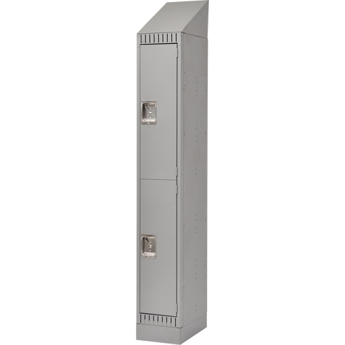 Lockers, 2 -tier, 12" x 18" x 86", Steel, Grey, Knocked Down Les Distributions ICE