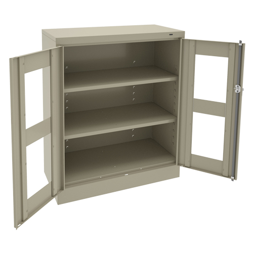 Armoire &agrave; hauteur de comptoir C-Thru, Acier, 2 Tablettes, 42" h x 36" la x 18" p Les Distributions ICE