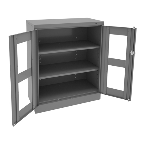 Armoire &agrave; hauteur de comptoir C-Thru, Acier, 2 Tablettes, 42" h x 36" la x 18" p Les Distributions ICE