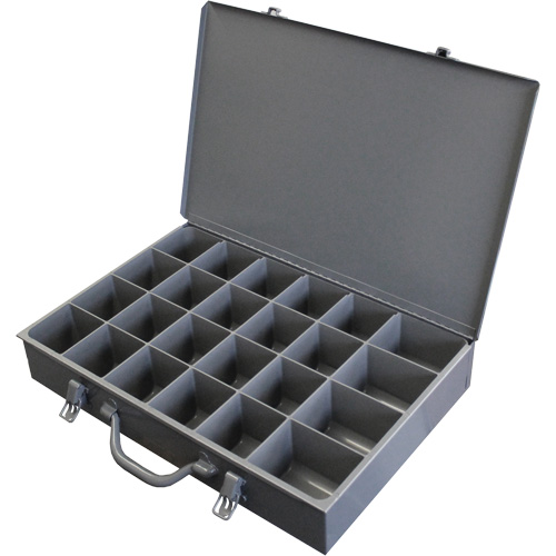 Steel Scoop Compartment Boxes, 17.875" W x 12" D x 3" H, 24 Compartments Les Distributions ICE
