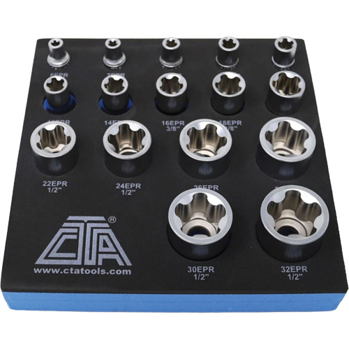 5-Point EPR Torx Socket Set, 16 Pieces, 1/4"/3/8"/1/2" Drive Size Les Distributions ICE