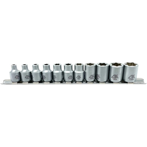 Flat-Cut E-"Star" Socket Set, 11 Pieces, 3/8" Drive Size Les Distributions ICE
