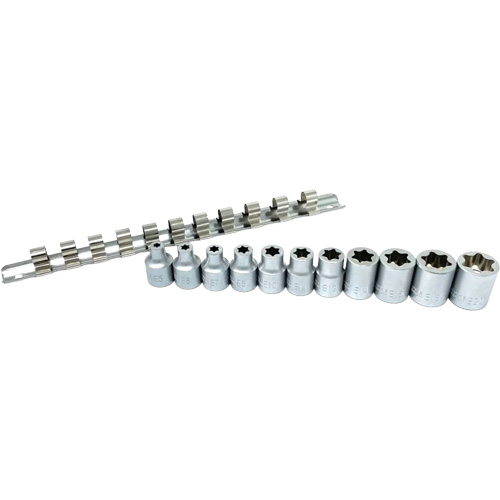 Flat-Cut E-"Star" Socket Set, 11 Pieces, 3/8" Drive Size Les Distributions ICE