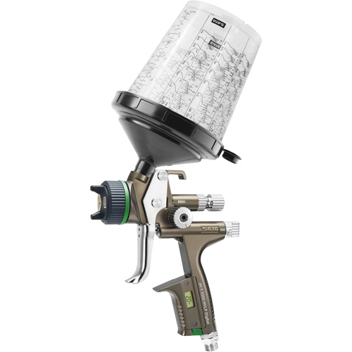 Pistolet de peinture de premi&egrave;re qualit&eacute; pour peinture automobile avec psi num&eacute;rique X5500 HVLP 1,2 I RPS D, Entr&eacute;e d'air 1/4" NPT, 15,19 pi³/min, Capacit&eacute; 0,6 L/0,9 L, 0,17 psi Les Distributions ICE