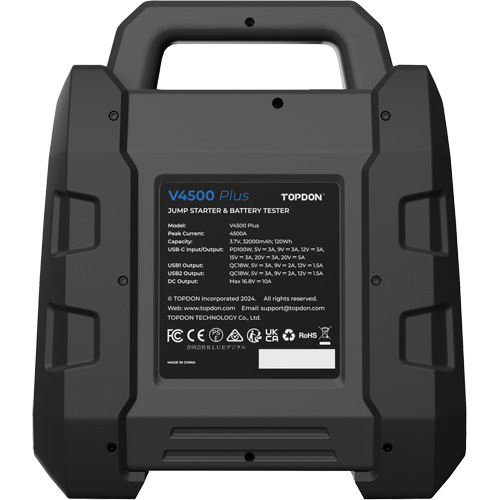 V4500 Plus 2-in-1 4500 Peak Amp Jump Starter, Battery & System Tester Les Distributions ICE