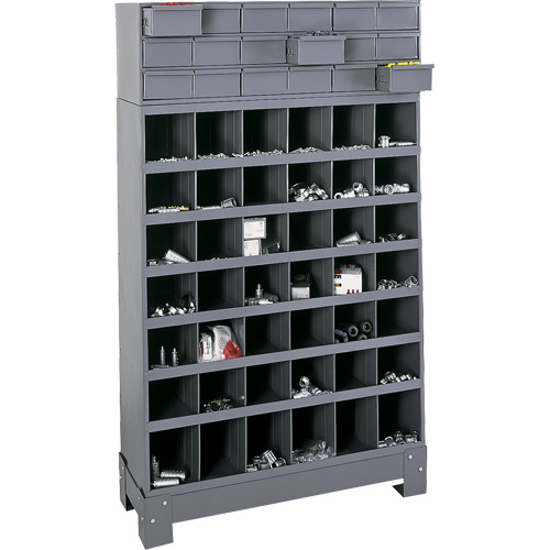 Unit&eacute; de stockage modulaire pour petites pi&egrave;ces, Acier, 18 tiroirs, 33-3/4" x 12-1/4" x 58-5/8", Gris Les Distributions ICE