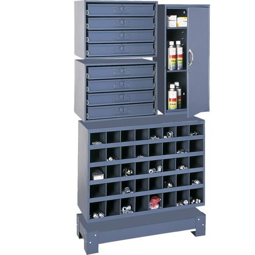 Unit&eacute; de stockage modulaire pour petites pi&egrave;ces, Acier, 8 tiroirs, 33-3/4" x 12-1/4" x 59-5/8", Gris Les Distributions ICE
