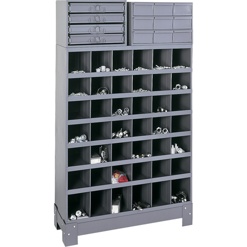 Unit&eacute; de stockage modulaire pour petites pi&egrave;ces, Acier, 13 tiroirs, 33-3/4" x 12-1/4" x 59", Gris Les Distributions ICE