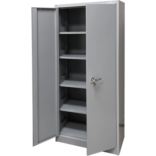 Armoire de rangement, Acier, 4 Tablettes, 66" h x 30" la x 15" P, Gris Les Distributions ICE