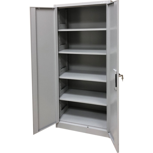 Armoire de rangement, Acier, 4 Tablettes, 66" h x 30" la x 15" P, Gris Les Distributions ICE