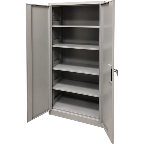 Armoire de rangement, Acier, 4 Tablettes, 78" h x 36" la x 24" P, Gris Les Distributions ICE