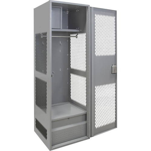 Casier pour &eacute;quipement avec porte, Acier, 24" la x 24" p x 72" h, Gris Les Distributions ICE