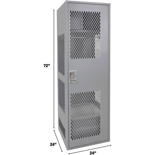 Casier pour &eacute;quipement avec porte, Acier, 24" la x 24" p x 72" h, Gris Les Distributions ICE