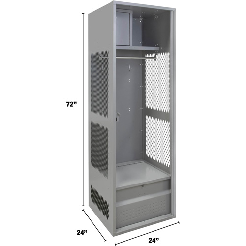 Casier pour &eacute;quipement, Acier, 24" la x 24" p x 72" h, Gris Les Distributions ICE