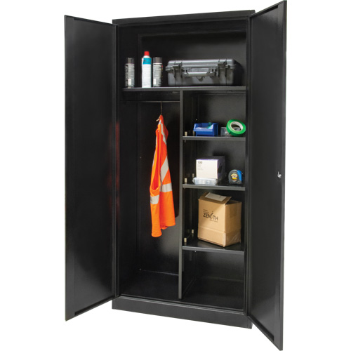 Combination Storage Cabinet, 36" W x 18" D x 72" H, Black Les Distributions ICE