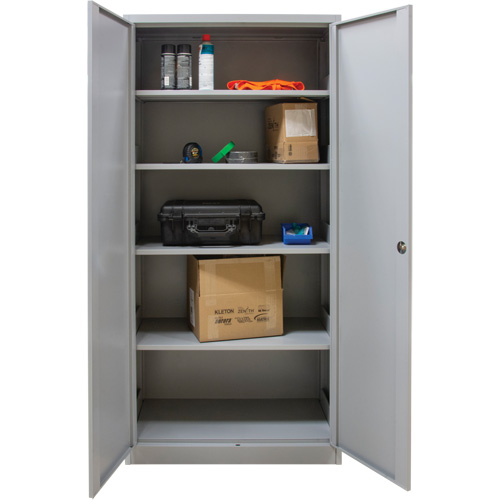 Armoires de rangement Hi-Boy, Acier, 4 Tablettes, 72" h x 36" la x 18" P, Gris Les Distributions ICE