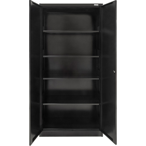 Armoire de rangement Hi-Boy, Acier, 4 Tablettes, 72" h x 36" la x 18" P, Noir Les Distributions ICE