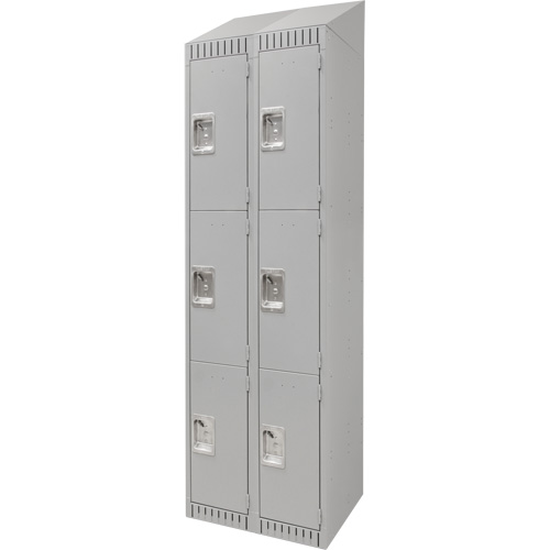 Casiers, 3 niveaux, Bloc de 2, 24" x 18" x 82", Acier, Gris, D&eacute;mont&eacute; Les Distributions ICE