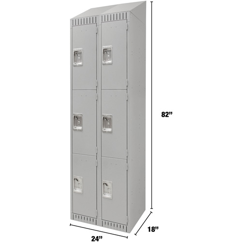 Casiers, 3 niveaux, Bloc de 2, 24" x 18" x 82", Acier, Gris, D&eacute;mont&eacute; Les Distributions ICE