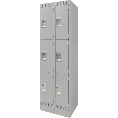 Casiers, 3 niveaux, Bloc de 2, 24" x 18" x 76", Acier, Gris, D&eacute;mont&eacute; Les Distributions ICE