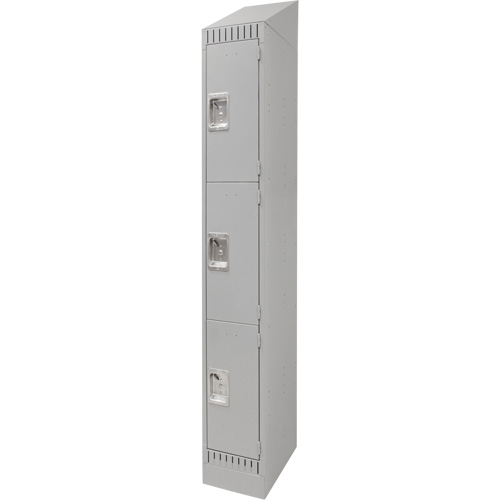 Lockers, 3 -tier, 12" x 18" x 86", Steel, Grey, Knocked Down Les Distributions ICE