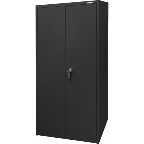 Armoire d'entreposage, Acier, 4 Tablettes, 66" h x 30" la x 15" P, Noir Les Distributions ICE