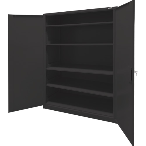 Armoire d'entreposage, Acier, 4 Tablettes, 78" h x 48" la x 24" P, Noir Les Distributions ICE