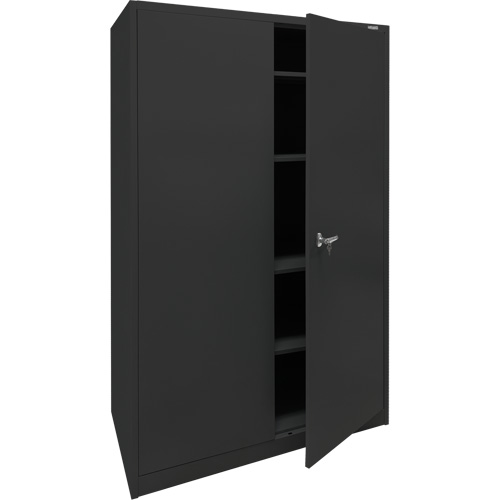 Armoire d'entreposage, Acier, 4 Tablettes, 78" h x 48" la x 24" P, Noir Les Distributions ICE