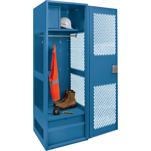 Casier pour &eacute;quipement avec porte, Acier, 24" la x 24" p x 72" h, Bleu fonc&eacute; Les Distributions ICE