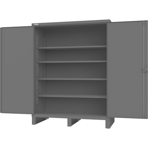 Armoire avec portes encastr&eacute;es, Acier, 4 Tablettes, 78" h x 60" la x 30" P, Gris Les Distributions ICE