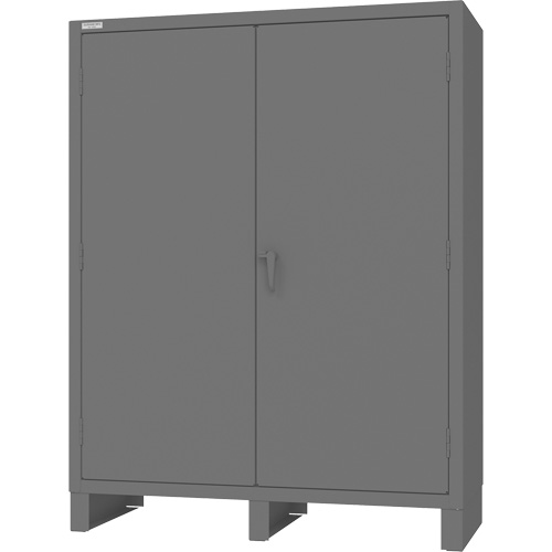 Wardrobe Cabinet with Standard Recessed Doors, Steel, 60" W x 24" D x 78" H, Grey Les Distributions ICE