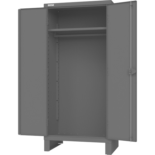 Armoire avec barre de suspension et portes encastr&eacute;es standards , Acier, 78" h x 36" la x 24" P, Gris Les Distributions ICE