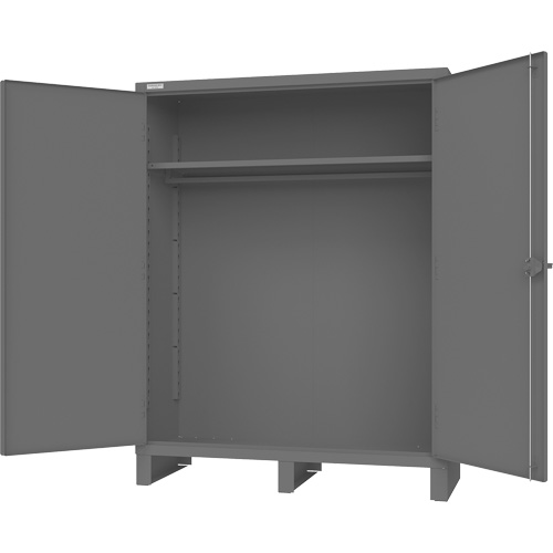 Armoire avec barre de suspension et portes encastr&eacute;es standards, Acier, 78" h x 60" la x 24" P, Gris Les Distributions ICE
