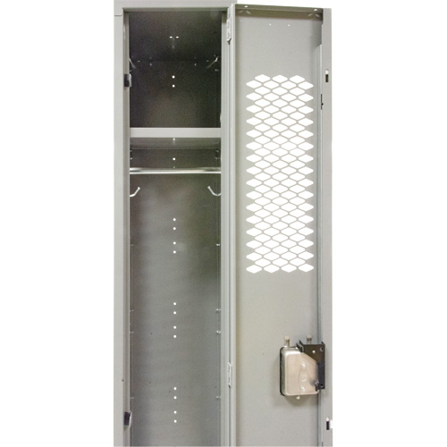 Vented Lockers, Bank of 2, 24" x 18" x 78", Steel, Grey, Knocked Down, Perforated Les Distributions ICE