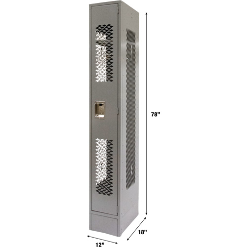 Casiers ventil&eacute;s, 12" x 18" x 78", Acier, Gris, D&eacute;mont&eacute;, Perfor&eacute; Les Distributions ICE