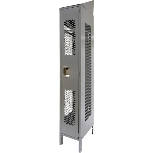 Vented Lockers, 12" x 18" x 88", Steel, Grey, Knocked Down, Perforated Les Distributions ICE