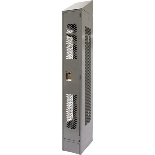 Vented Lockers, 12" x 18" x 88", Steel, Grey, Knocked Down, Perforated Les Distributions ICE
