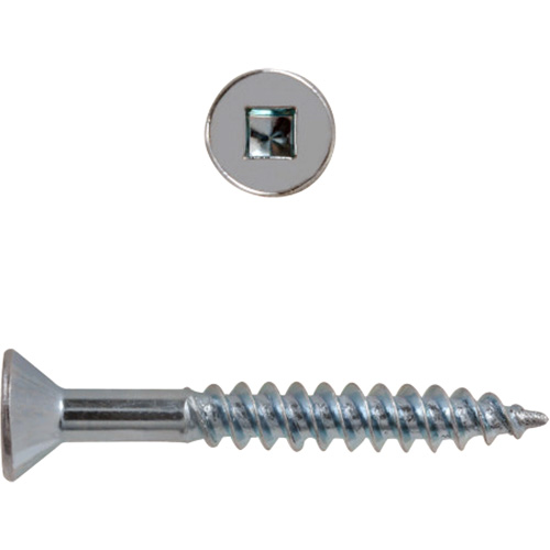 Vis &agrave; t&ecirc;te plate et prise carr&eacute;e pour bois, #8 x 2-1/2" lo, Zingu&eacute; Les Distributions ICE
