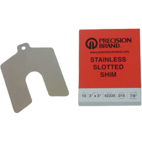 Slotted Shim Assortments, 2" L x 0.001"- 0.125" Thickness, 2" W, Stainless Steel Les Distributions ICE