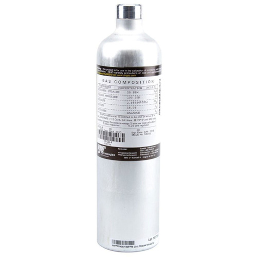 Bouteille de gaz pour test d'&eacute;talonnage, 5 M&eacute;lange de gaz, CH4/CO/CO2/H2S/O2, 34 litres Les Distributions ICE
