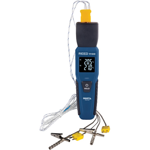 Thermom&egrave;tre &agrave; thermocouple de s&eacute;rie intelligente R1640 avec sondes pour fourneau/cong&eacute;lateur, Contact, Num&eacute;rique, 32-122°F (0-50°C) Les Distributions ICE